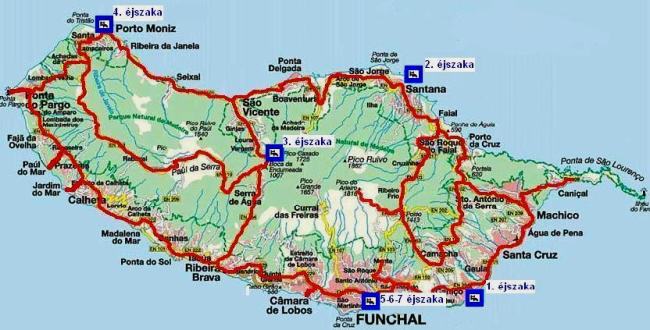 madeira térkép Madeira   útvonal   Csurtusék utazásai madeira térkép